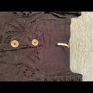 Free people cotton size 6 mini black dressy dress.